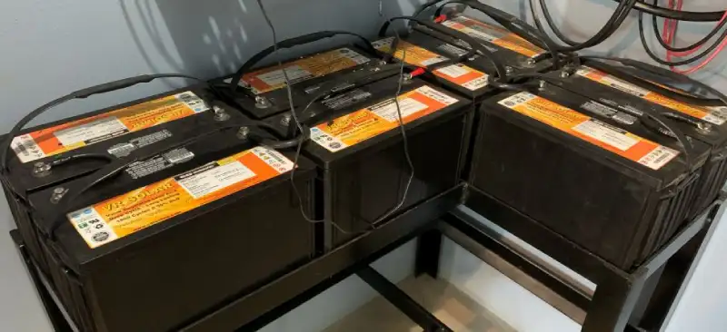 Six Lead-acid batteries connected in series.