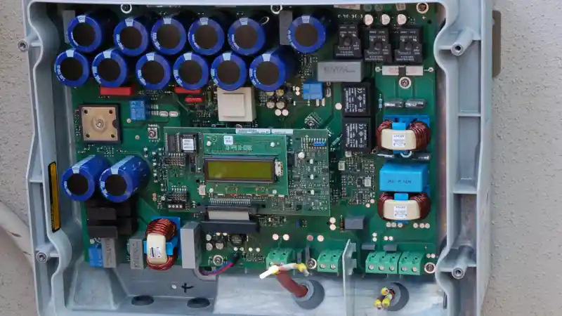 Inside a solar inverter.