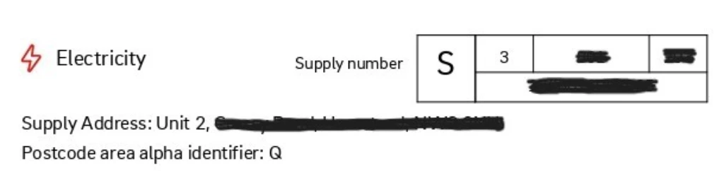 Details section on a business energy bill